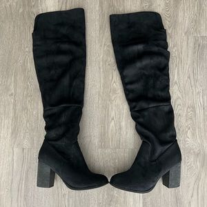 Diba Over the Knee Suede Black Boots
